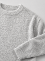 Fuzzy Knit Crew Neck Sweater for Women