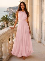 Ruched Chiffon Maxi Dress Wedding Guest