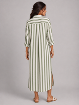 Vestido camisero largo a rayas para mujer verano