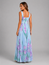 Vestido maxi floral en línea A para mujer verano