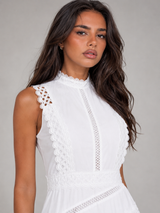 Sleeveless Lace Midi Dress Cocktail Women
