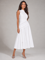 Sleeveless Lace Midi Dress Cocktail Women