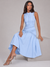 Sleeveless Lace Midi Dress Cocktail Women
