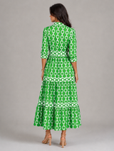 Robe midi imprimé chaîne pour femme été