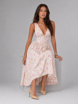 Vestido midi floral de verano para mujer