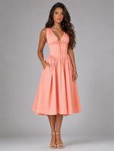 Vestido midi floral de verano para mujer