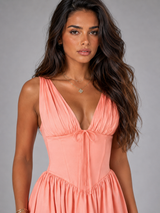 Vestido midi floral de verano para mujer