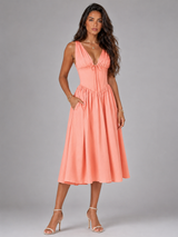 Vestido midi floral de verano para mujer