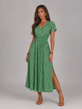 Robe longue manches papillon fleurie été femme