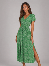 Robe longue manches papillon fleurie été femme
