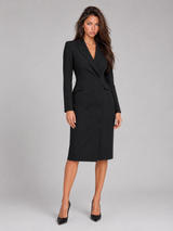 Double Breasted Blazer Midi Dress Cocktail Women