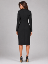 Double Breasted Blazer Midi Dress Cocktail Women