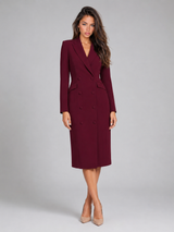 Double Breasted Blazer Midi Dress Cocktail Women
