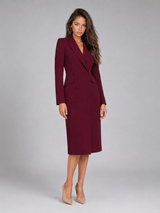 Double Breasted Blazer Midi Dress Cocktail Women