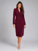 Double Breasted Blazer Midi Dress Cocktail Women