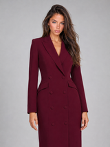Double Breasted Blazer Midi Dress Cocktail Women