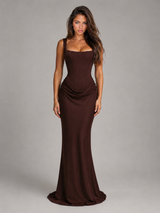 Vestido maxi bodycon con corsé para mujer de noche