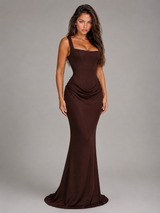 Vestido maxi bodycon con corsé para mujer de noche