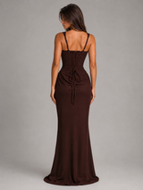 Vestido maxi bodycon con corsé para mujer de noche