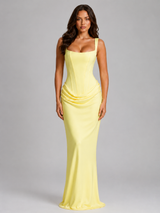 Vestido maxi bodycon con corsé para mujer de noche