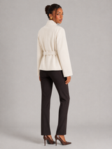 Women's Belted Wrap Jacket With Shawl Collar