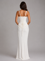 Women’s Bodycon Corset Maxi Dress – Sculpted Draped Silhouette