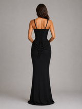 Women’s Bodycon Corset Maxi Dress – Sculpted Draped Silhouette