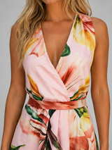 Sleeveless floral maxi dress for women