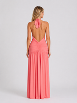 Women’s Halterneck Maxi Dress – Wedding Guest Gown