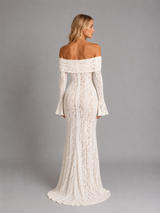 Women’s Off-Shoulder Lace Cutout Maxi Dress – Wedding Guest Style