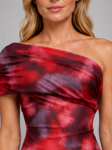 One shoulder flowing maxi dress for weddings