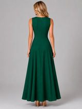 Women’s Ruched Sleeveless A-Line Maxi Dress – Relaxed Summer Style