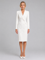 Women’s Tailored Blazer Midi Dress – Formal Occasion Style