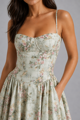 Vestido midi con corsé para eventos de verano e invitadas de boda - Estilo para ocasiones