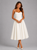 Vestido midi con corsé para eventos de verano e invitadas de boda - Estilo para ocasiones