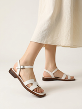 Sandales plates à bride cheville pour femme