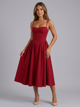 Floral Sweetheart Corset Midi Dress Cocktail Women