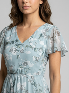 Robe longue effet chiffon fleurie pour été femme