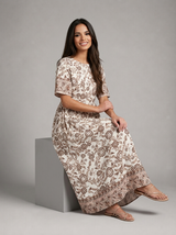 Floral V Neck Midi Dress Summer Women