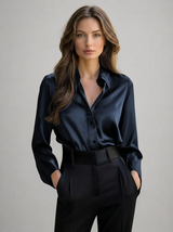 Women’s Satin Feel Long Sleeve Blouse