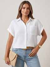 Women’s Textured Button Up Summer Shirt