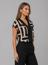 Women’s Geometric V Neck Blouse