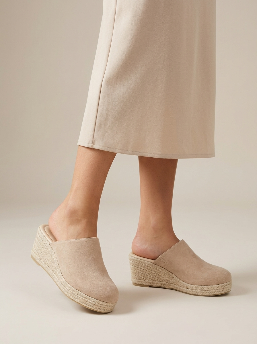 Mules espadrilles compensées pour femme