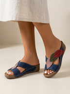 Sandales confort à bride feuille pour femme