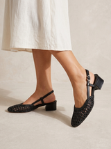 Women’s Woven Mid Heel Sandals