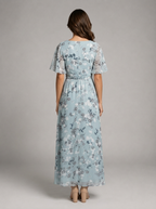 Robe longue effet chiffon fleurie pour été femme