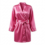 Women's Satin Robe - Pink