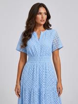Cotton Blend Midi Dress Summer Women
