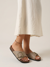 Women’s Buckle Comfort Slide Sandals
