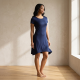 Women's Short Sleeve Nightgown - Black